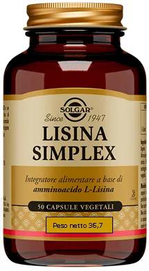 Solgar Lisina Simplex Integratore di Aminoacidi 50 Capsule Vegetali