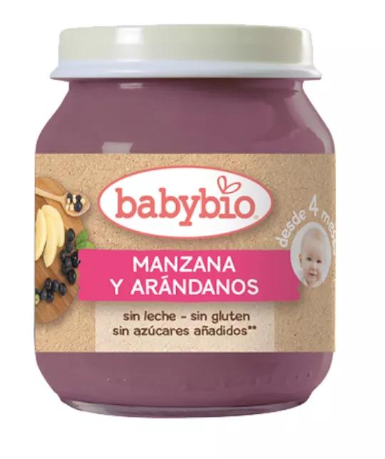 BabyBio Tarrito Manzana y Arándanos +4m 130 gr