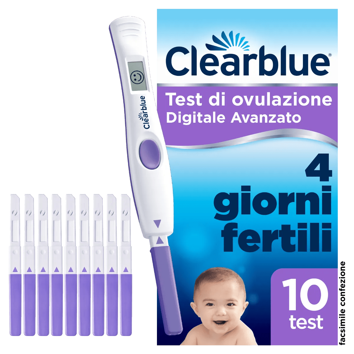 Test Di Ovulazione Clearblue Digitale Avanzato Aumenta Le Tue Probabilità Di Rimanere Incinta 1 Portastick Digitale E 10 Sticks