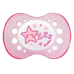 Dodie Sucette Anatomique Nuit Silicone +18m Etoile Rose A43