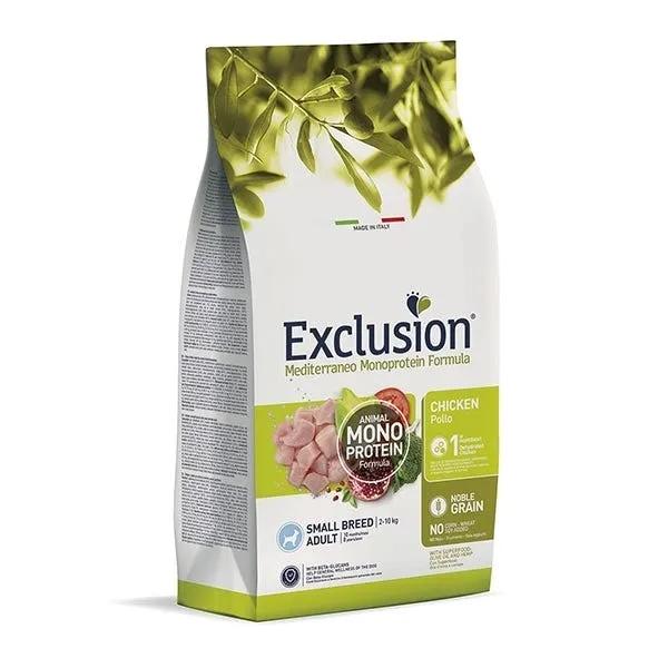 Exclusion Mediterraneo Monoprotein Noble Grain Crocchette Pollo Per Cani Adulti Taglia Piccola Sacco 500G