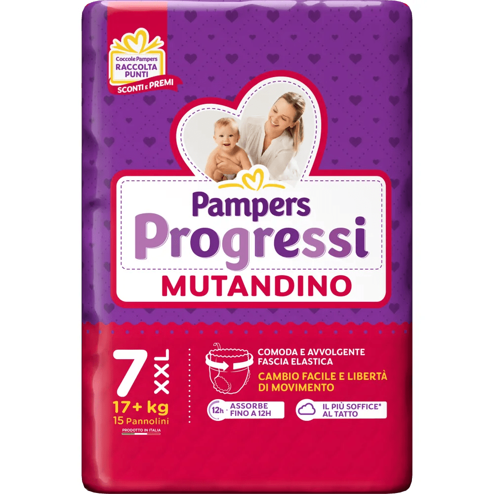 Pampers Progressi Mutandino Taglia 7 Xxl 15 Pannolini