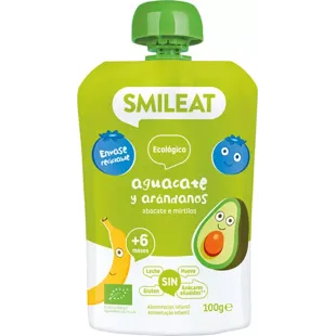 Smileat Pouch Avocado en Bosbes +6m ECO 100 gr