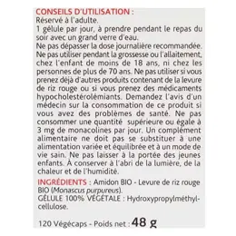 Naturland Levure de Riz Rouge Bio 120 gélules