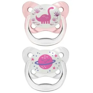 Dr. Brown&#39;s Prevent Nighttime Schnuller T2, Rosa, 6-18 Monate