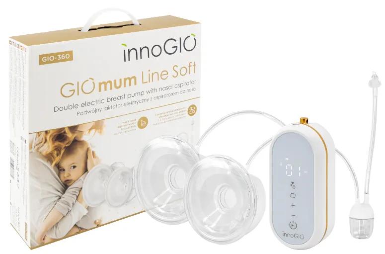 Innogio GIOmum Line Soft elektrische Doppelmilchpumpe mit Nasensauger