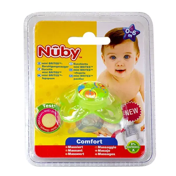 Nûby lollipop silicona Mini BRITE verde 0-6 meses