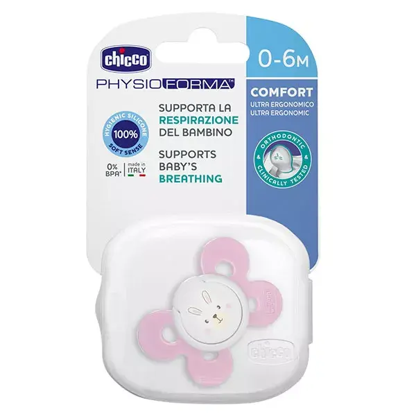 Chicco Pacifier Physio Forma Comfort Silicone +0m Pink + Sterilisation Box
