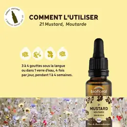 Biofloral Fleur De Bach 21 Mustard Moutarde Compte Gouttes Bio Demeter 20 ml