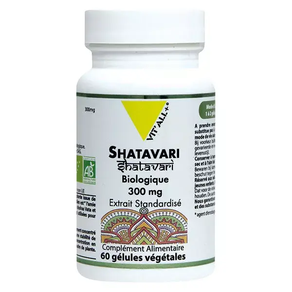 Vit'all+ Shatavari 300mg Bio 60 gélules végétales