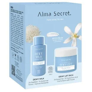 Alma Secret Dewy Lift Day Cream for Dry Skin 50ml + Mini Dewy Milk Toner 50ml