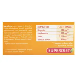 Superdiet Quatuor Système Immunitaire 20 ampoules