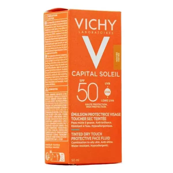 Vichy Capital Soleil Visage Emulsion Anti-Brillance BB Teintée Hâle Naturel SPF50 50ml