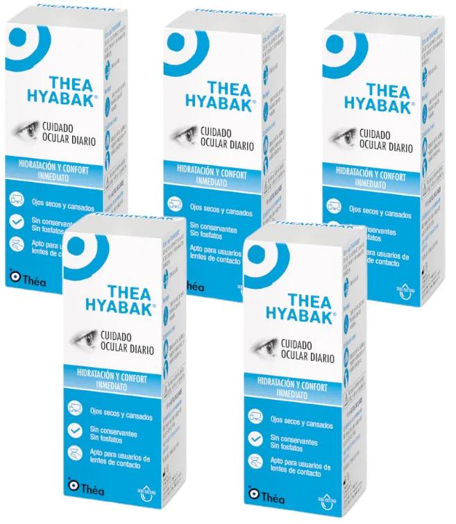 Solution lubrifiante pour les yeux Thea Hyabak 5x10 ml