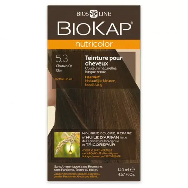 Biokap Nutricolor Teinture pour Cheveux 5.3 Châtain Or Clair 140ml