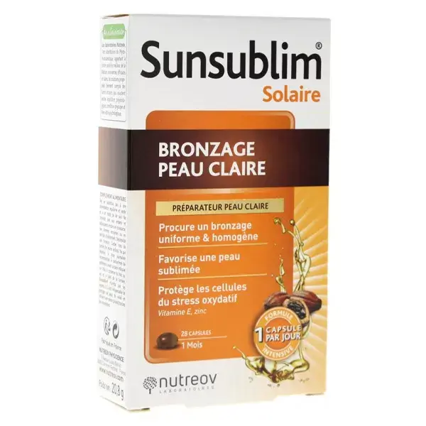 Nutreov Physcience Sunsublim Bronzage Peau Claire 28 capsules