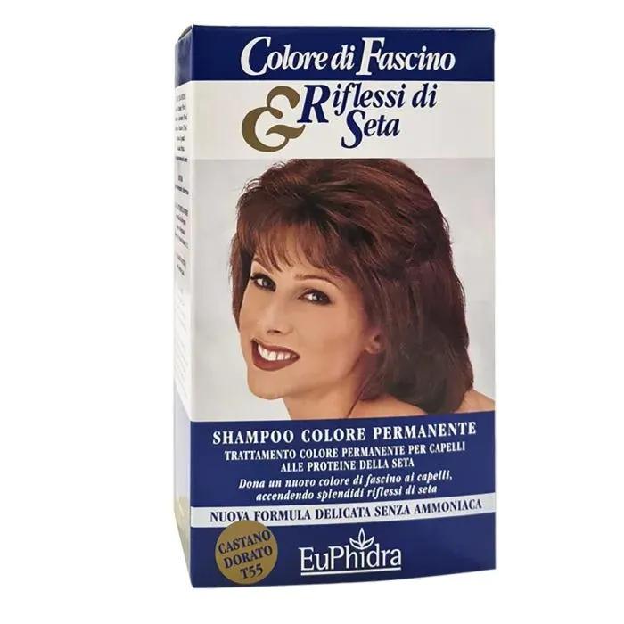 Euphidra Shampoo Colore Permanente Tintura n°55 Colore Castano Dorato 120 ml