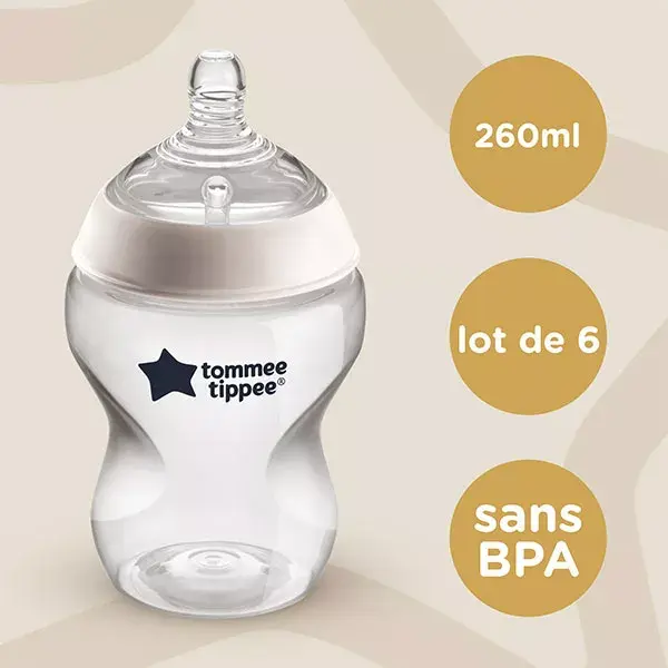 Tommee Tippee Closer To Nature Biberon 0m+ Lotto di 6 x 260ml