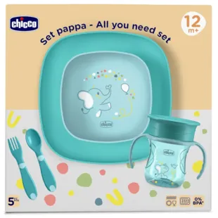 Chicco Blue Feeding Set +12m