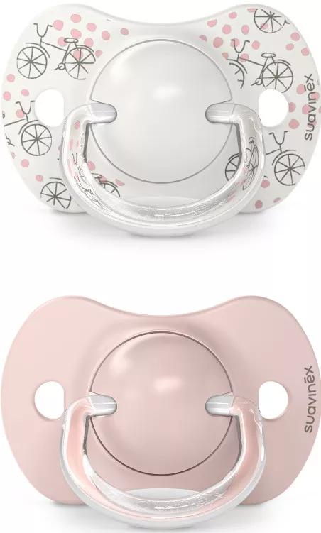 Suavinex Fopspeen Fysiologische Tepel SX Pro Silicone Walk Roze 0-6m 2 stuks