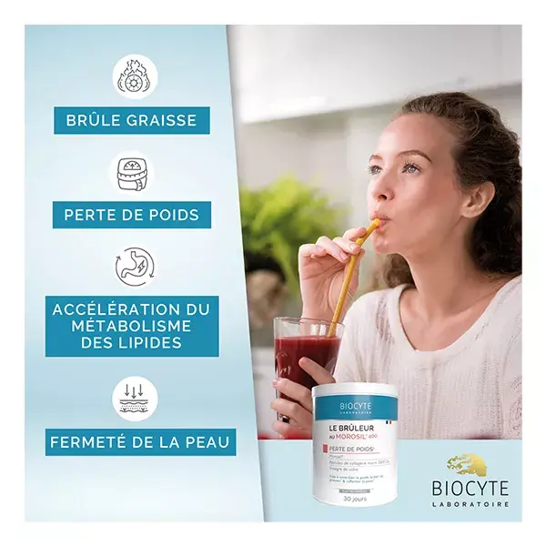 Biocyte Le Brûleur Morosil 400mg Perte de poids Goût fruits rouges 240g