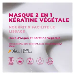 Energie Fruit Cheveux Masque 2 en 1 Kératine Végétale Monoï Rose & Huile d'Argan Bio 300ml