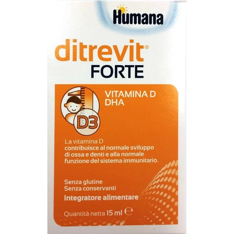 Humana Ditrevit Forte Integratore Vitamina D e DHA Gocce 15 ml