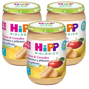 HiPP Organic Apple and Banana Jar with Cookies +4m 3x190 gr