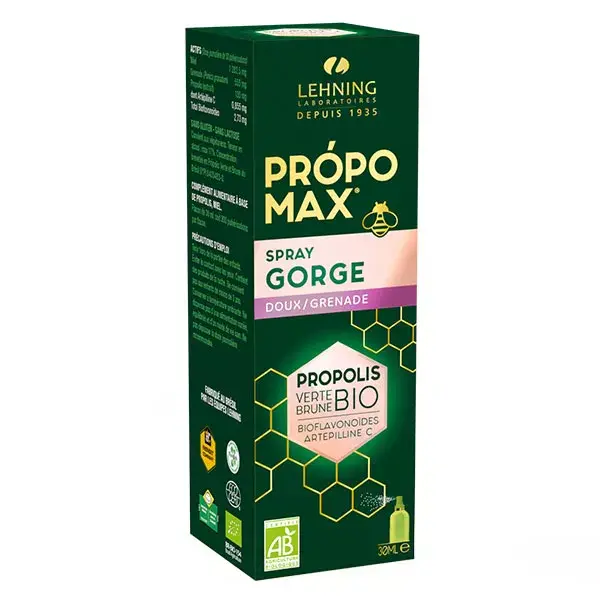 Lehning Propomax Spray Gorge Doux Propolis Bio 30ml