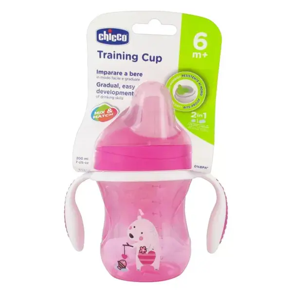 Chicco Mealtime Training Cup with Rigid Spout +6m Purple Pig 200ml