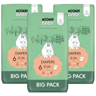 Moomin Baby Diapers Size 6 (12-24 Kg) 3x51 pcs