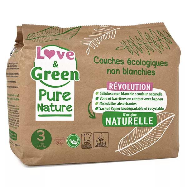 Love & Green Baby Change Pañal Ecológico Pure Nature Talla 3 42 unidades