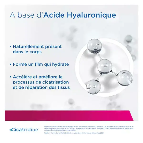Cicatridine Crème Favorisant la Cicatrisation à l'Acide Hyaluronique 30 g
