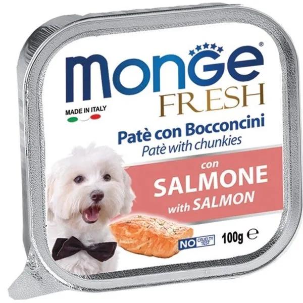 Monge Fresh Paté E Bocconcini Con Salmone Cibo Umido Per Cani Adulti 100G