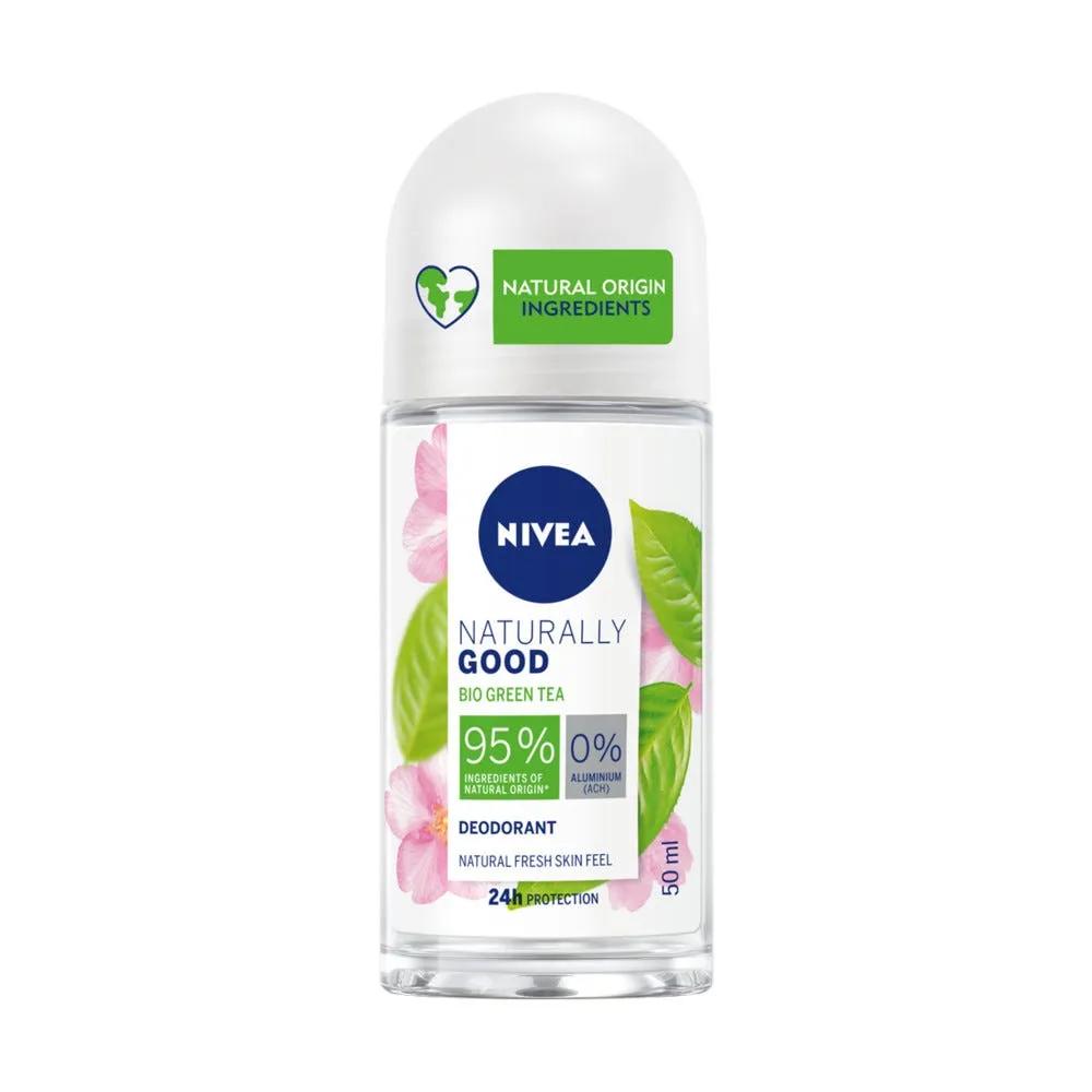 Nivea Naturally Good Green Tea Deodorante Roll-On Con Tè Verde Bio e 0% Alluminio 50 ml