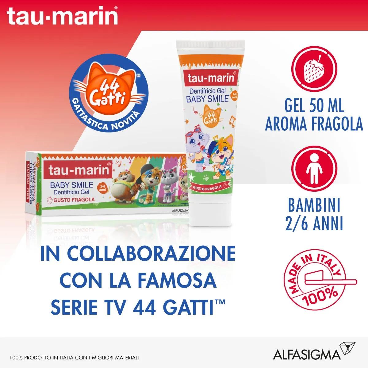 Tau-Marin Baby Smile Dentifricio Gel 2-6 Anni Edizione Limitata 44 Gatti 50 ml