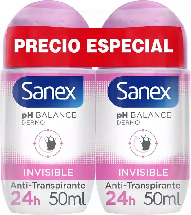 Sanex pH Balance Dermo Invisível Desodorizante Roll-On 2x50 ml