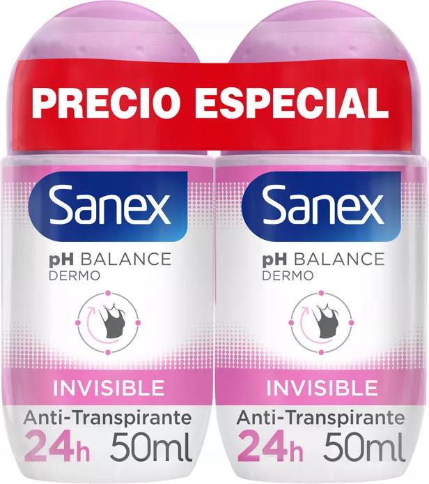 Sanex pH Balance Dermo Invisible Roll-On Deodorant 2x50 ml