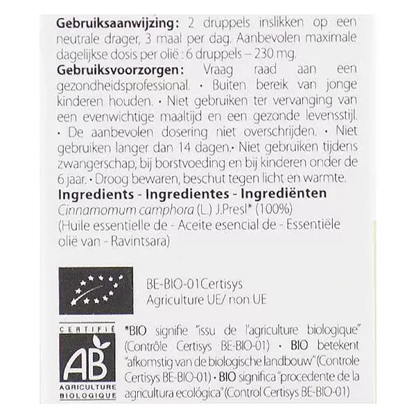 Pranarm aceite esencial BIO Ravintsara (Alcanforero) 10ml