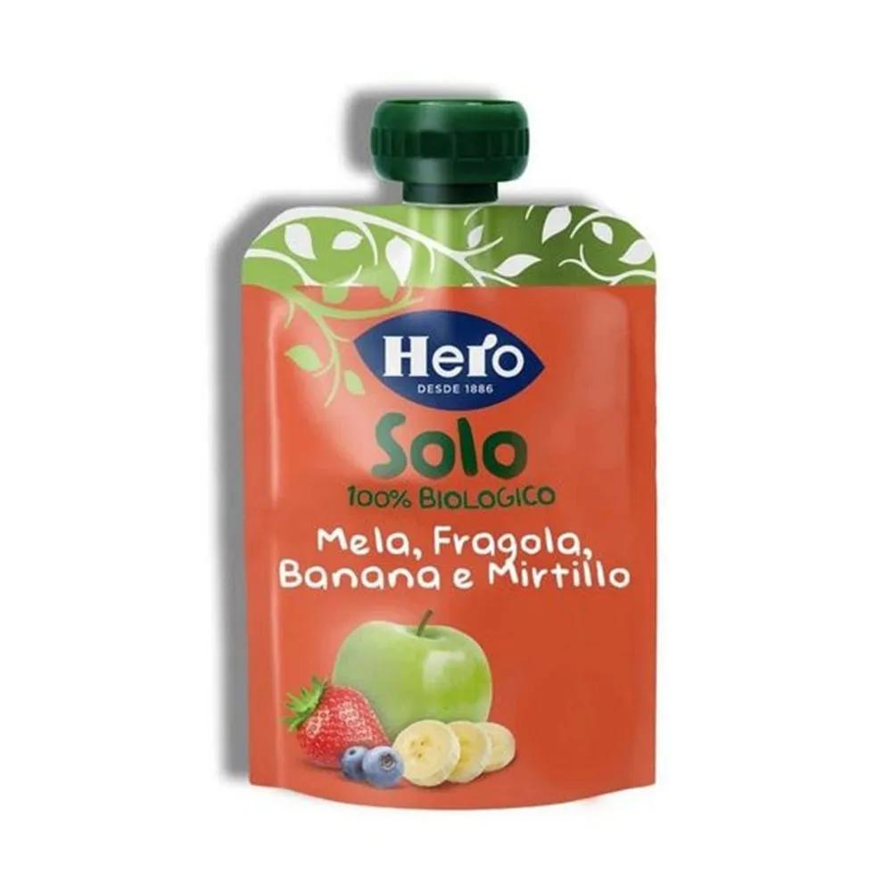 Hero Solo Frutta Frullata 100% Bio Mela Banana Fragola E Mirtillo 100 g