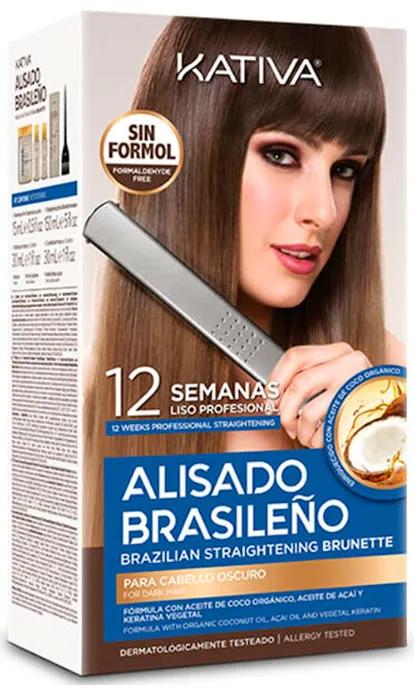 Kit lisciante brasiliano Kativa per capelli scuri