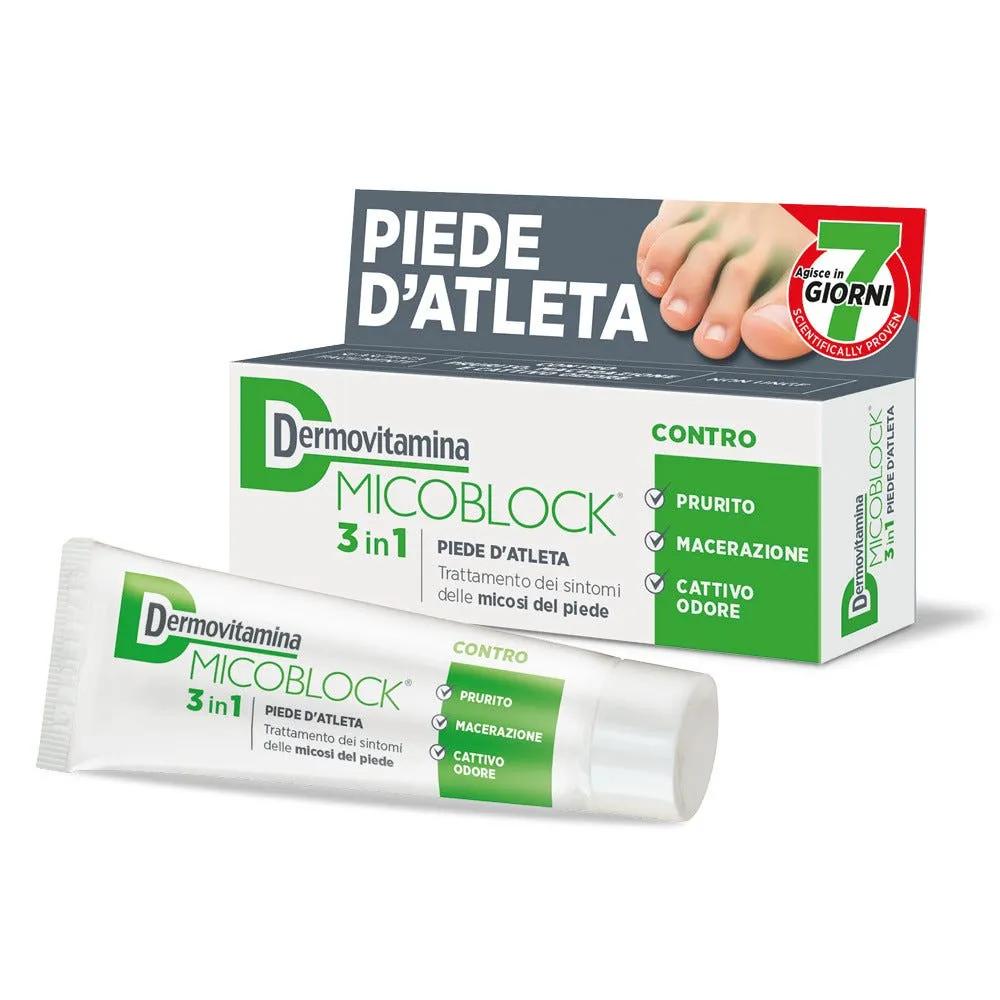 Dermovitamina MicoBlock 3 in 1 Piede D'atleta Crema per Micosi Cutanee 30 ml