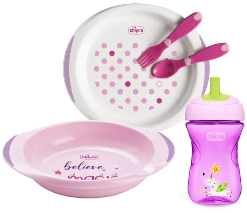 Chicco Complete Pink Dinnerware Set +12m