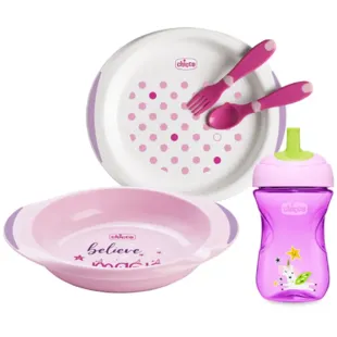 Chicco Complete Pink Dinnerware Set +12m