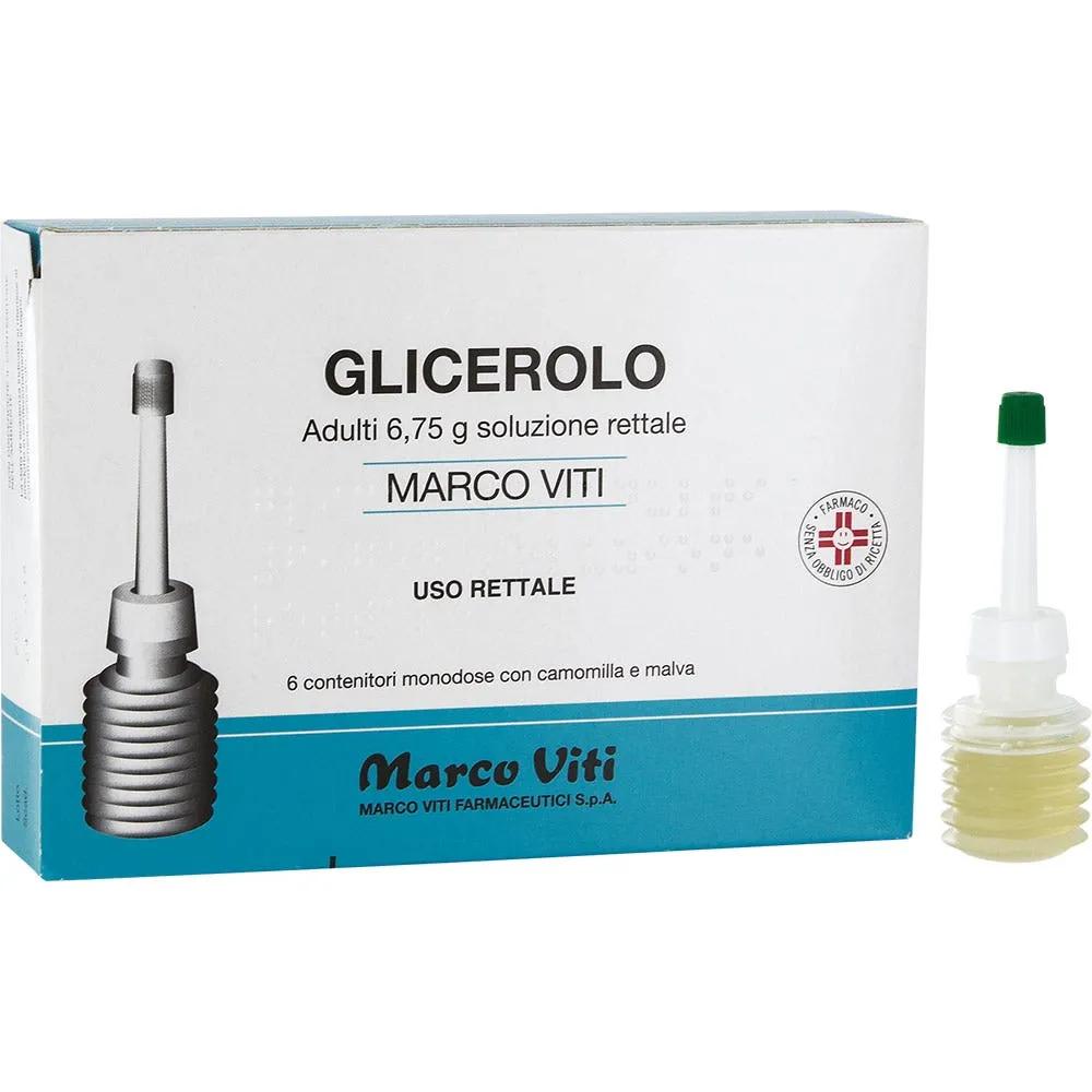 Glicerolo Marco Viti Adulti 6,75g Soluzione Rettale 6 Contenitori Monodose con Camomilla e Malva