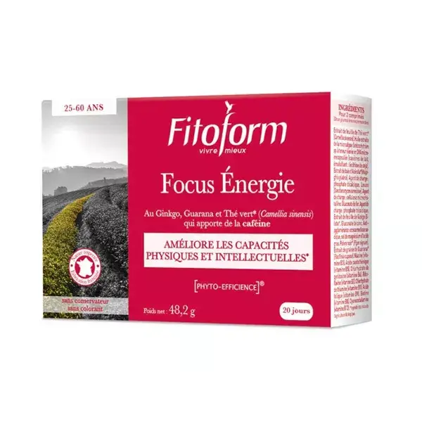 Fitoform Focus Energie Integratore Alimentare Migliora le Capacità Fisiche e Intellettuali 40 compresse