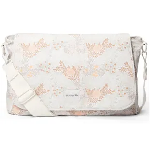 Suavinex Poetry Maternity Shoulder Bag with Beige Flowers