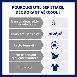 ETIAXIL Déodorant Douceur 48h Aérosol Lot de 2 x 150ml