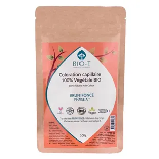 Bio-T Tinta per capelli castano scuro a base vegetale A - Biologica e 100% naturale - 100 g