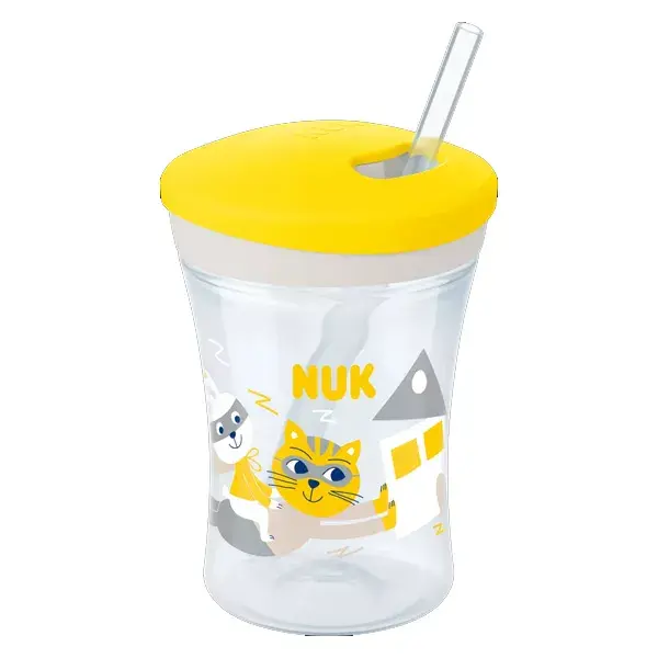 Nuk Action Cup with Straw +12m 230ml Yellow
